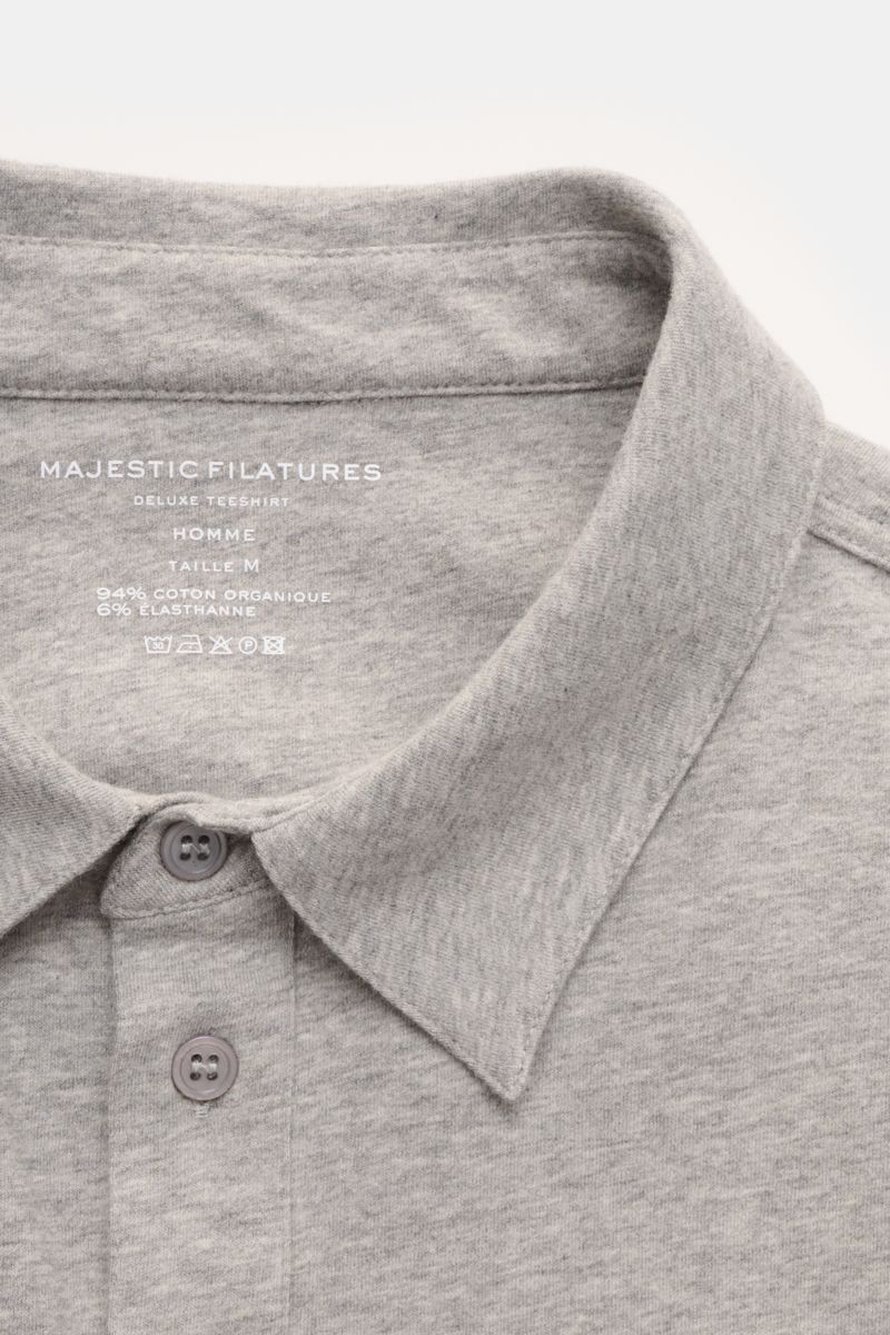 Majestic Filatures Jersey-Poloshirt hellgrau meliert