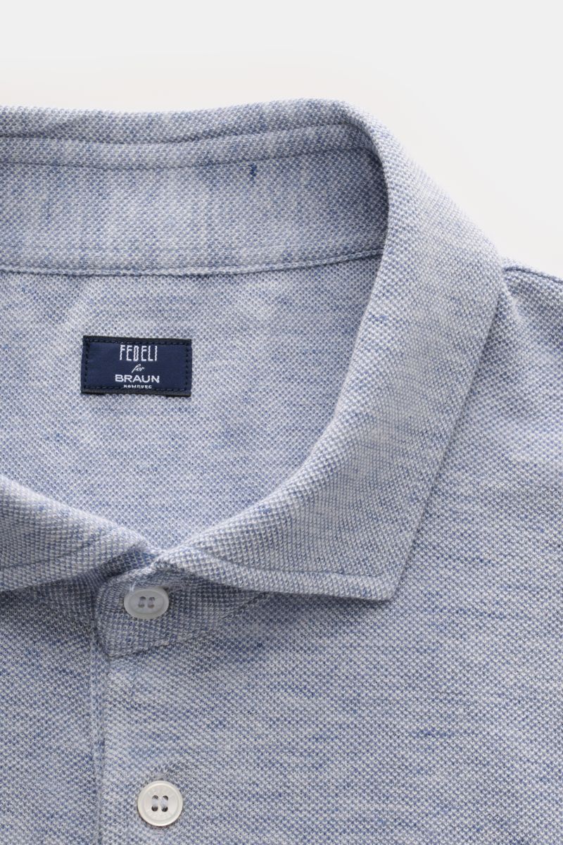Fedeli Poloshirt hellblau meliert