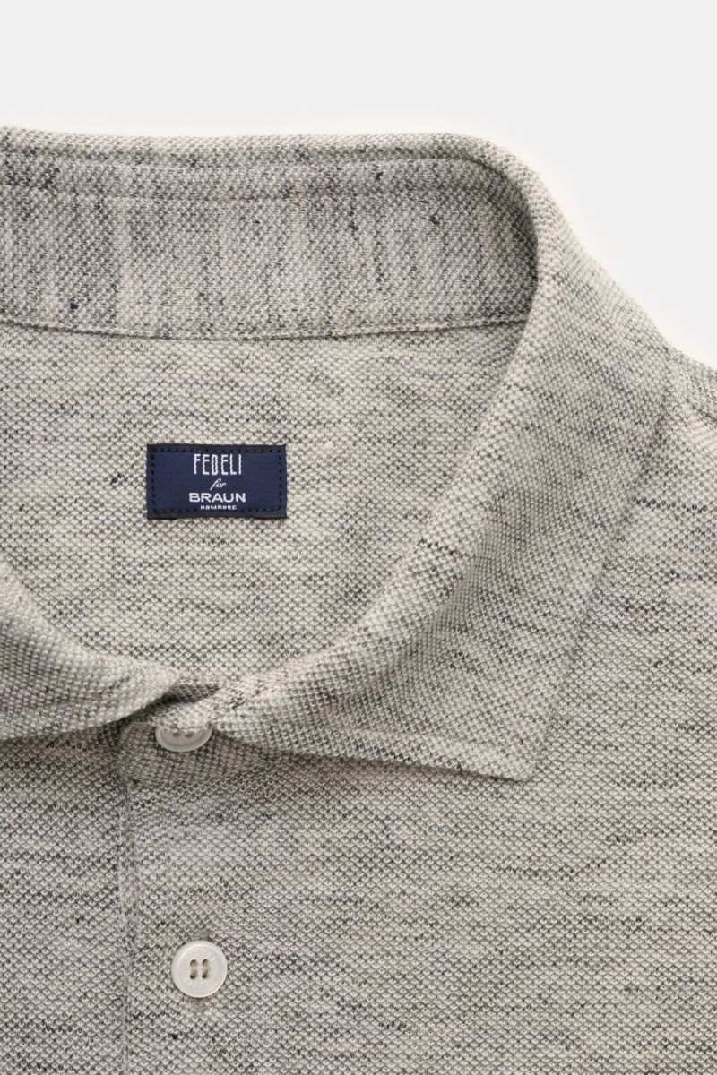 Fedeli Poloshirt grau meliert