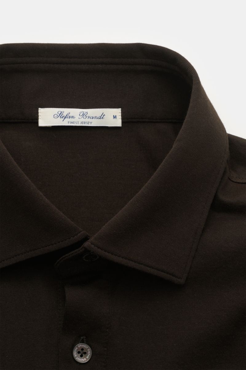 Stefan Brandt Jersey-Poloshirt 'Luis' dunkelbraun