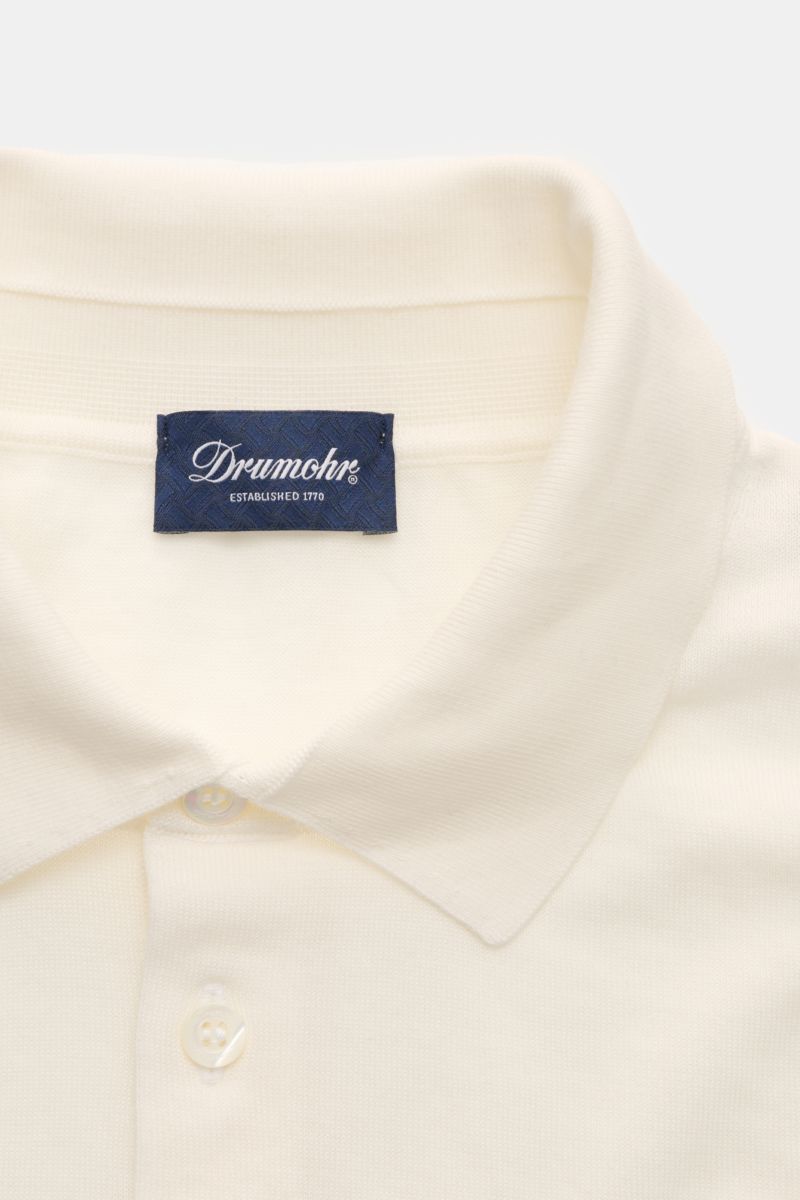 Drumohr Short sleeve knit polo shirt off-white