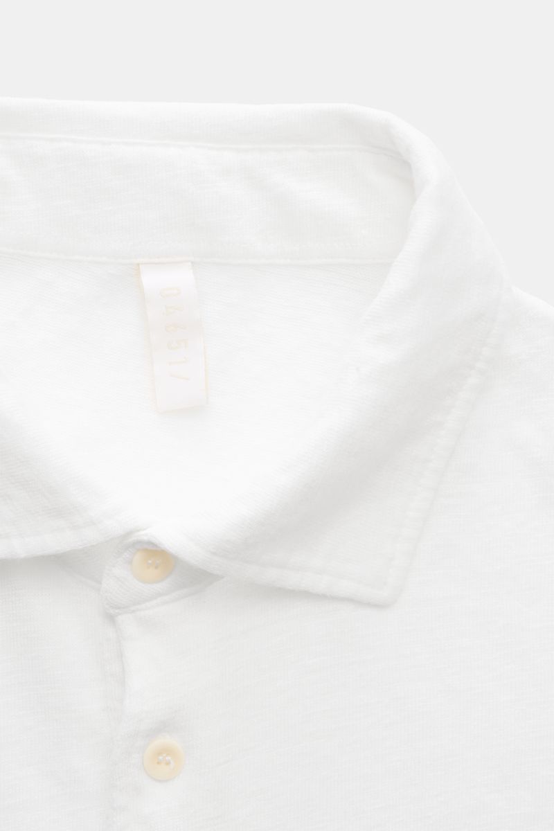 04651/ A trip in a bag Linen jersey polo shirt white