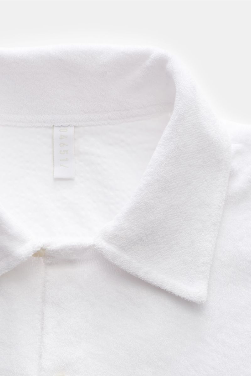 04651/ A trip in a bag Frottee-Kurzarmhemd 'Terry Shirt' Kubanischer Kragen weiß