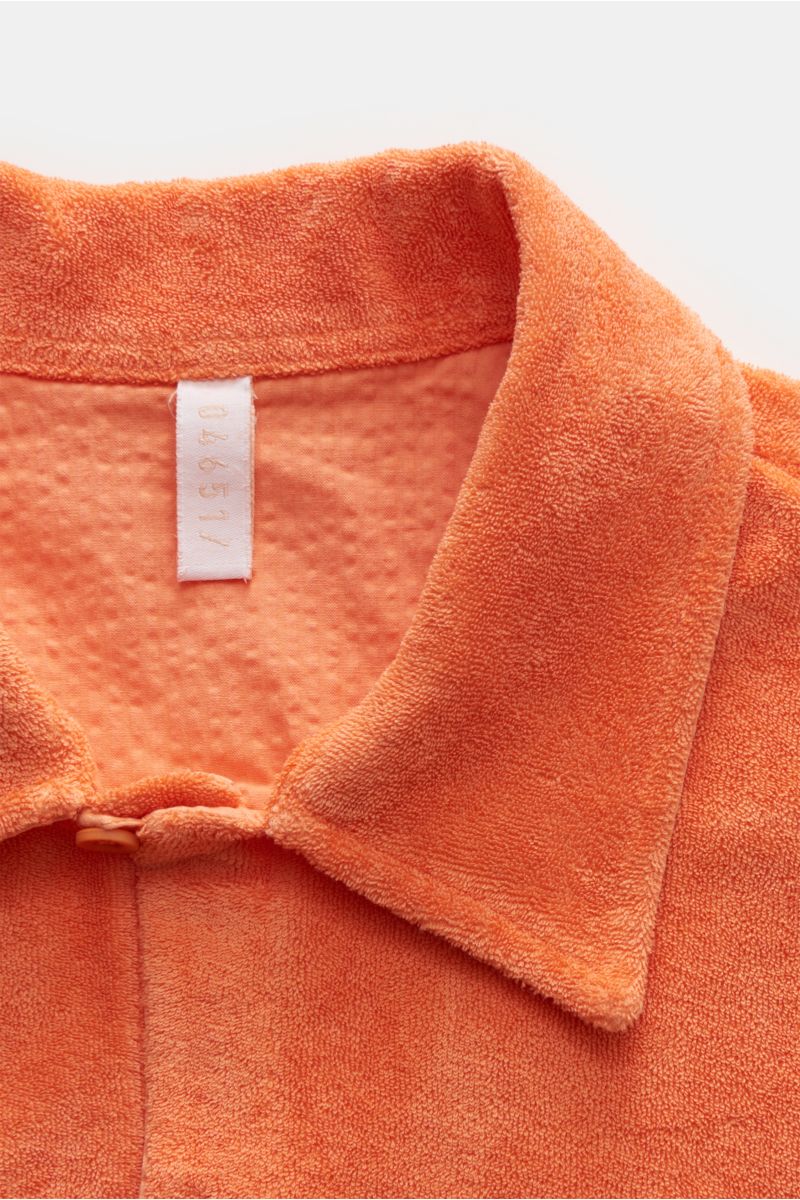 04651/ A trip in a bag Frottee-Kurzarmhemd 'Terry Shirt' Kubanischer Kragen orange