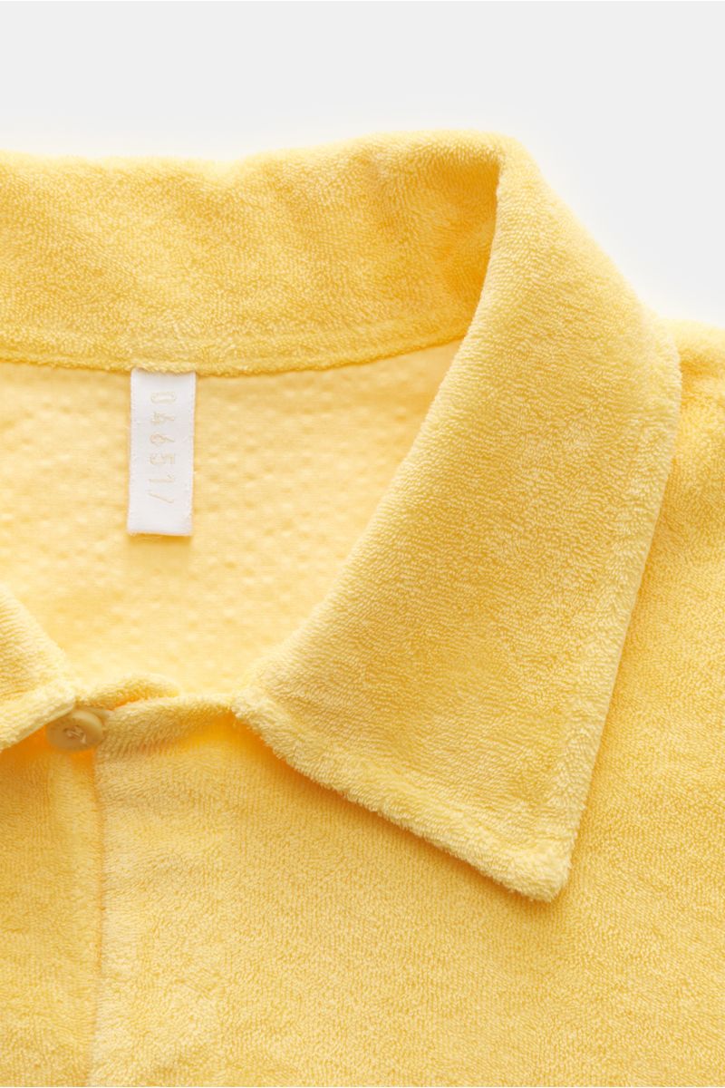 04651/ A trip in a bag Frottee-Kurzarmhemd 'Terry Shirt' Kubanischer Kragen gelb