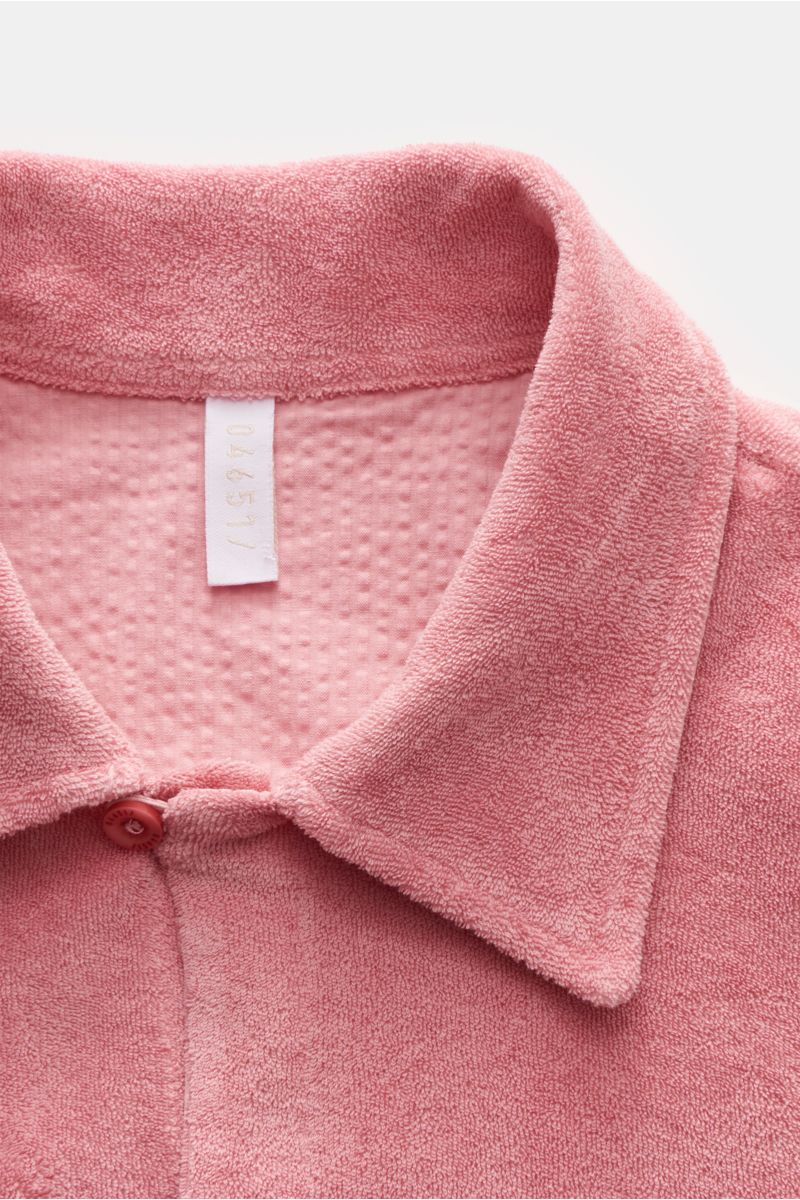 04651/ A trip in a bag Frottee-Kurzarmhemd 'Terry Shirt' Kubanischer Kragen rosé