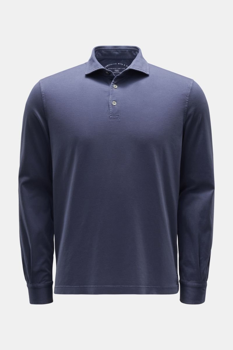 Jersey Longsleeve-Poloshirt 'Zero' graublau