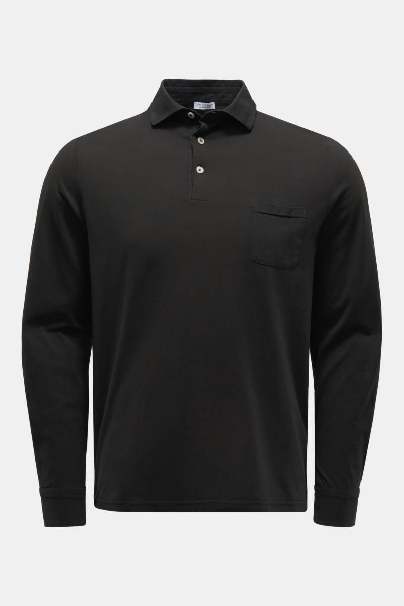 Long sleeve polo shirt black
