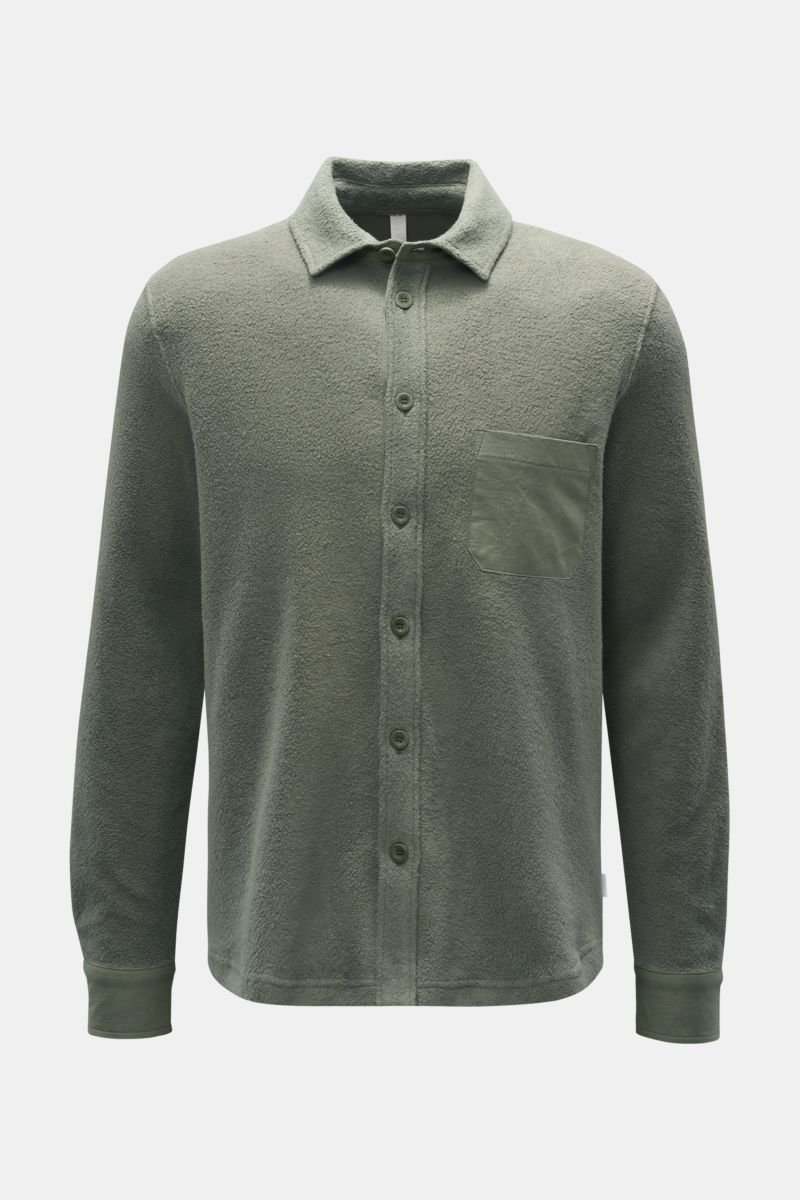 Fleece-Hemd 'Oyster' graugrün