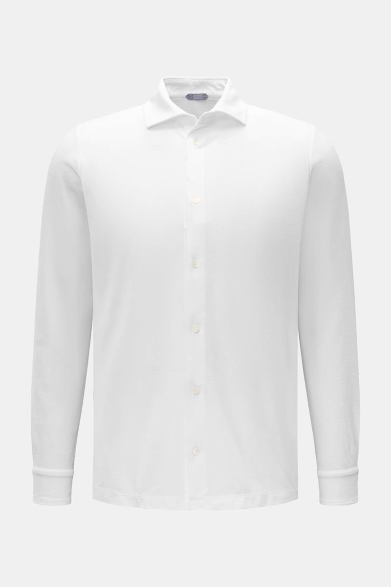 Jersey shirt shark collar white