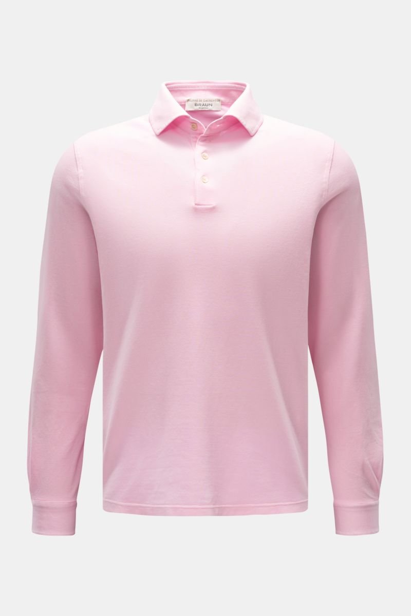 Long sleeve polo shirt rose