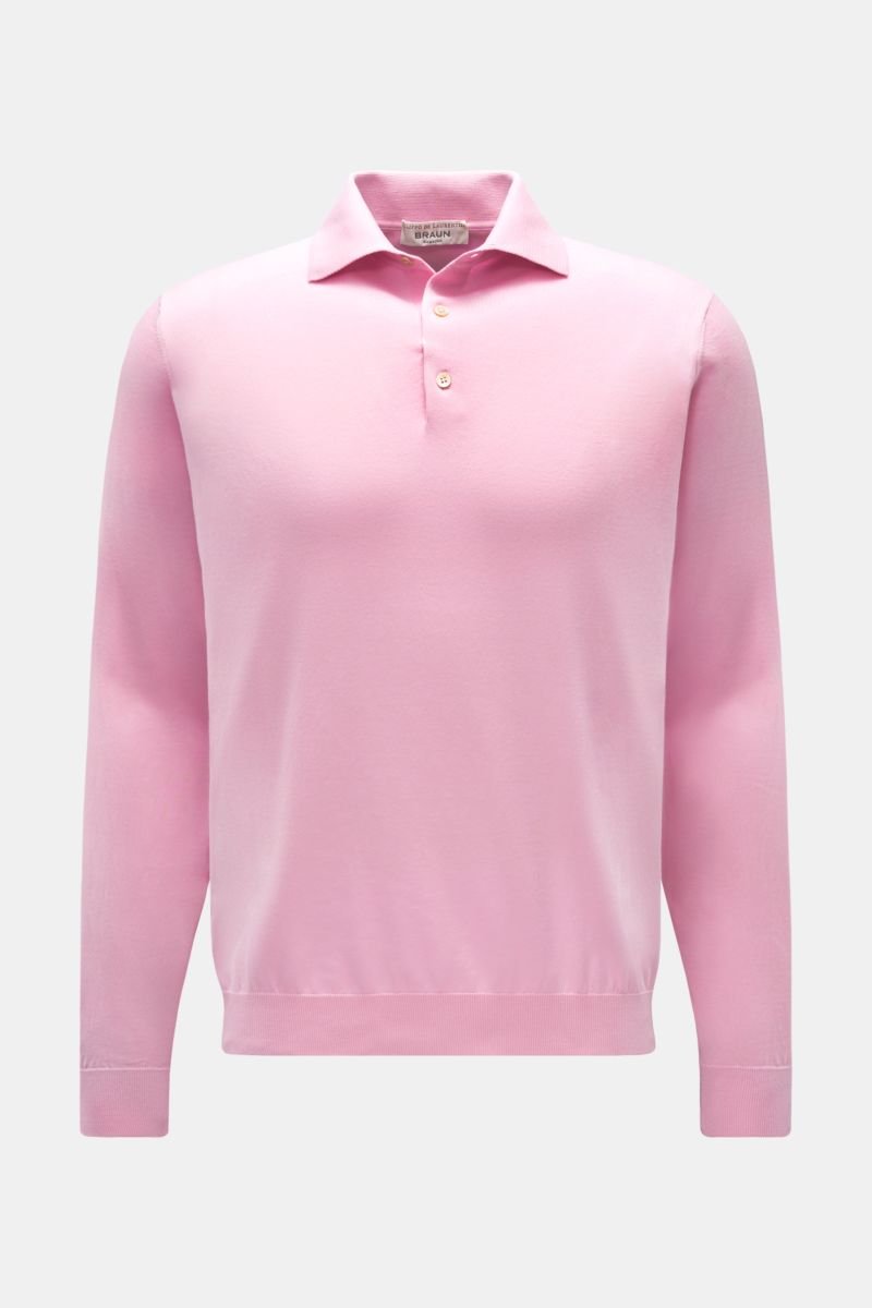 Knit polo rose