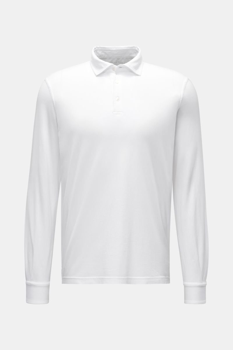 Jersey long sleeve polo shirt 'Zero' white