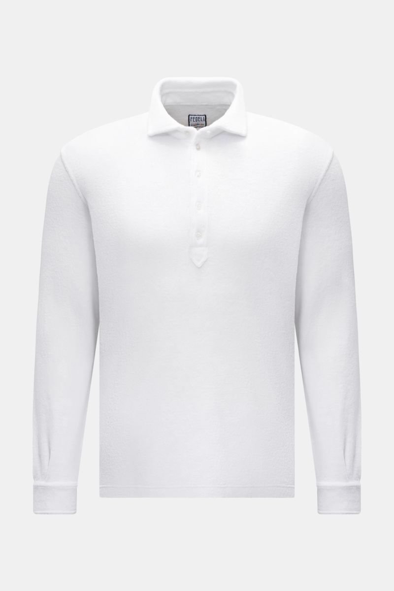 Terry long sleeve polo shirt 'Five Terry' white