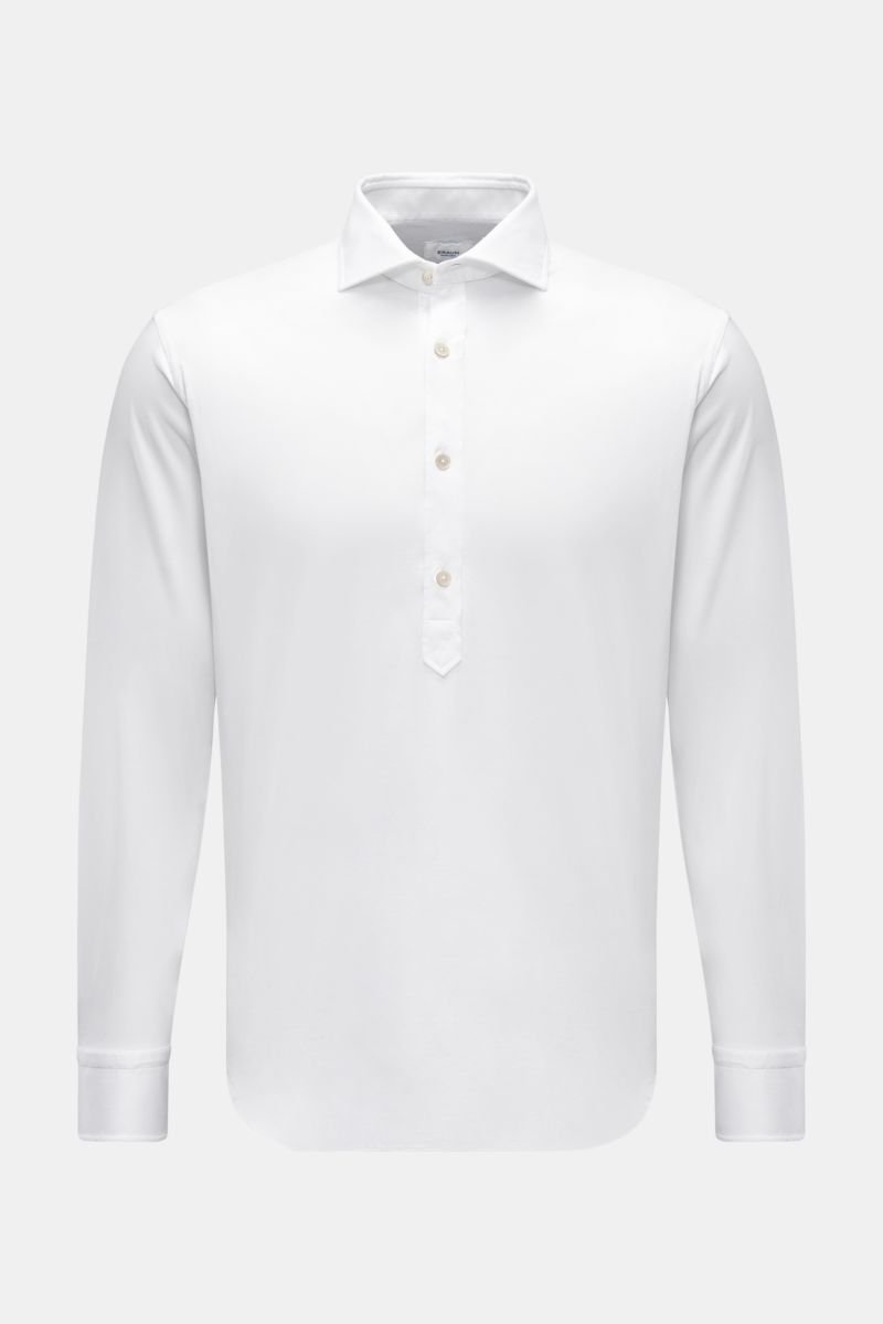 Jersey long sleeve polo shirt 'New Jersey' shark collar white
