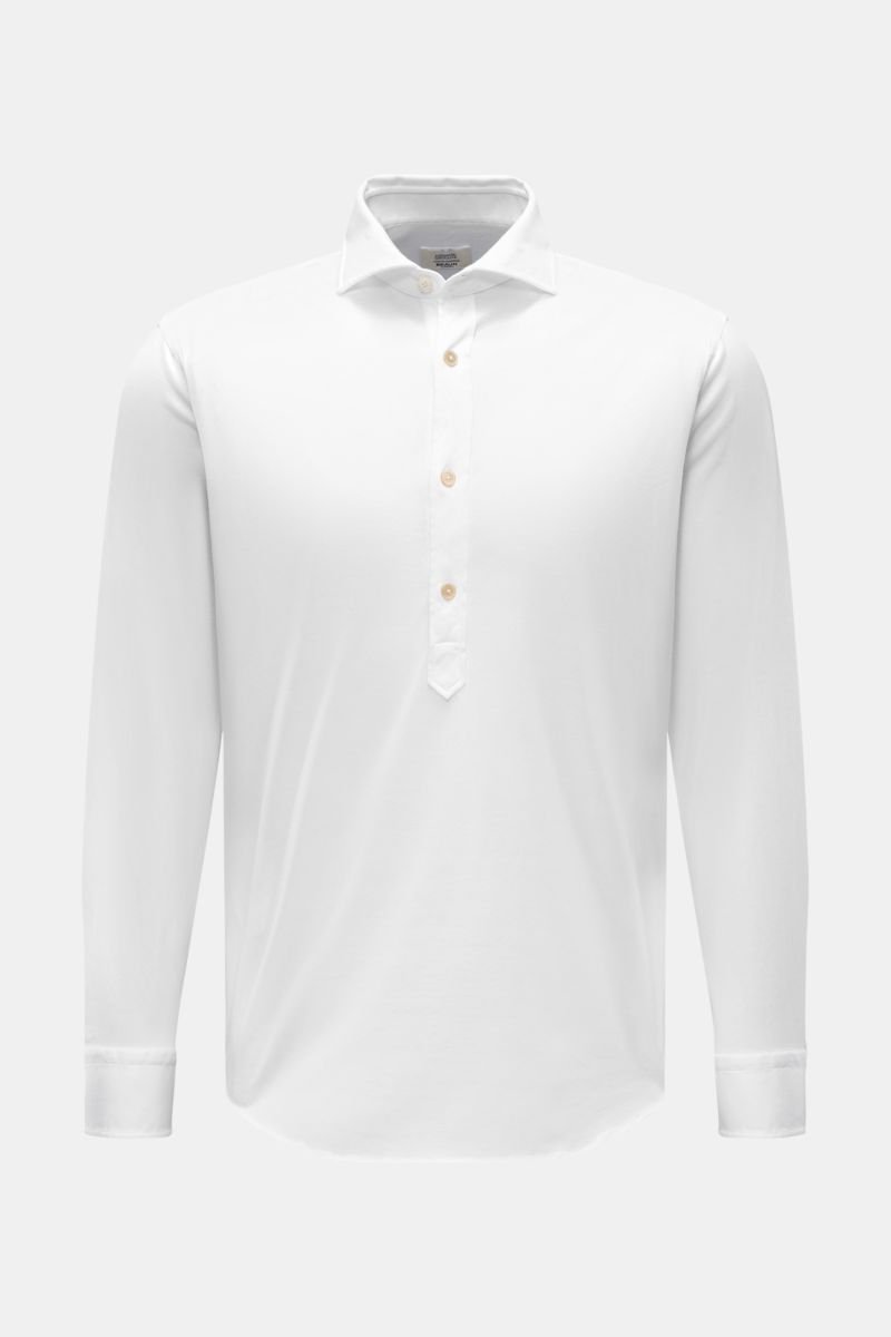 Jersey long sleeve polo shirt 'New Jersey' shark collar white