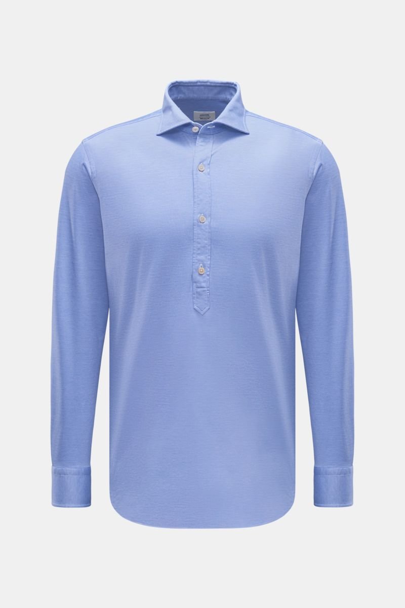 Jersey long sleeve polo shirt 'New Jersey' shark collar blue