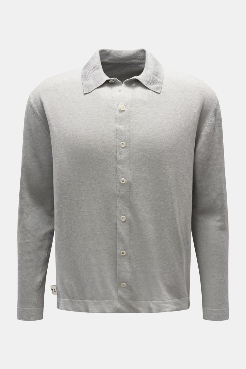 Linen knit shirt grey