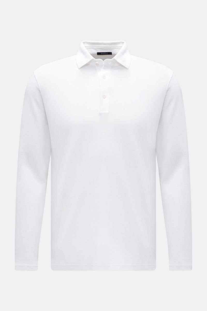 Long sleeve polo shirt 'Breeze' white