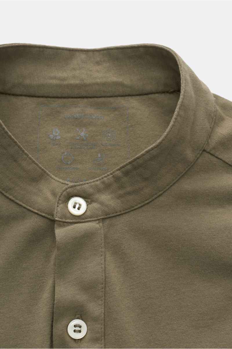 04651/ A trip in a bag Henley-Shirt 'Organic Hemley' oliv