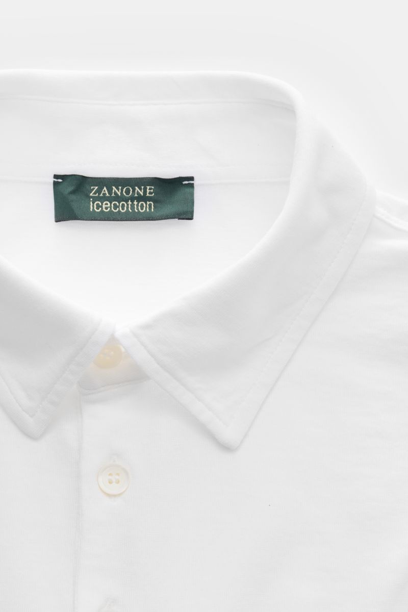 Zanone Longsleeve-Poloshirt weiß