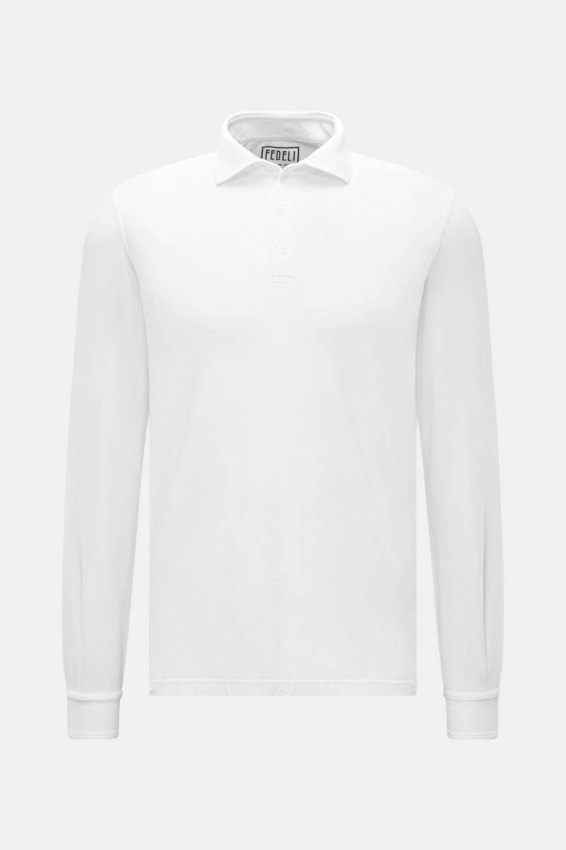Jersey long sleeve polo shirt 'Zero' white