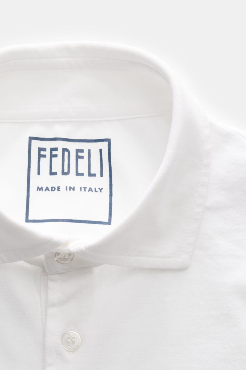 Fedeli Jersey Longsleeve-Poloshirt 'Zero' weiß