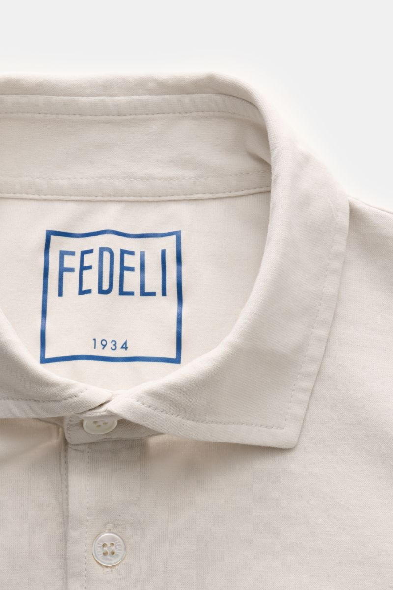 Fedeli Jersey Longsleeve-Poloshirt 'Zero' beige