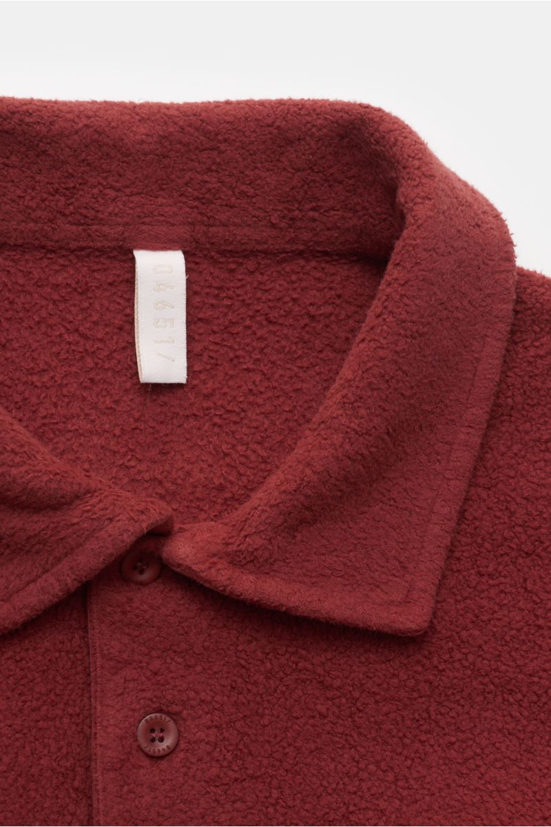 04651/ A trip in a bag Fleece Langarm-Poloshirt dunkelrot