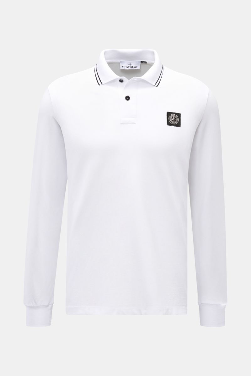 Stone Island Longsleeve-Poloshirt weiß
