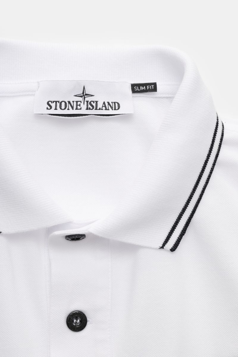 Stone Island Longsleeve-Poloshirt weiß