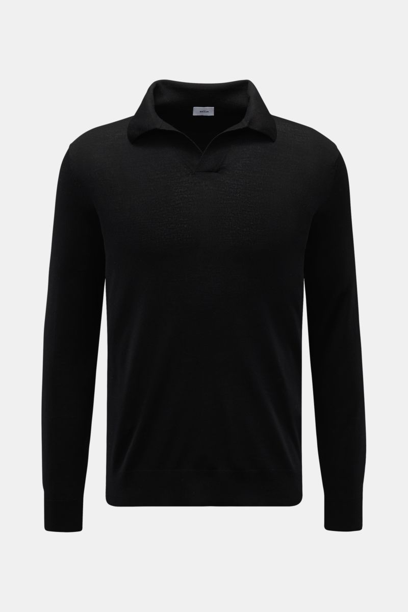 von Braun Merino Strickpolo schwarz