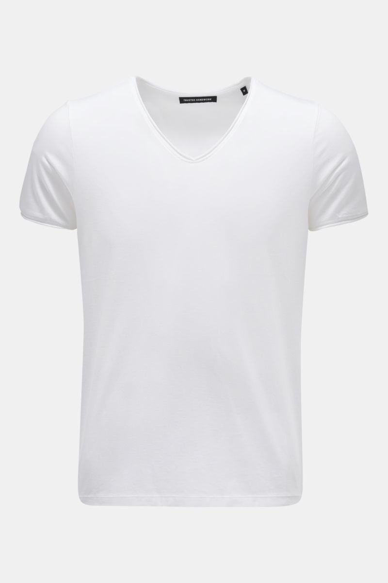 V-Neck T-Shirt weiß