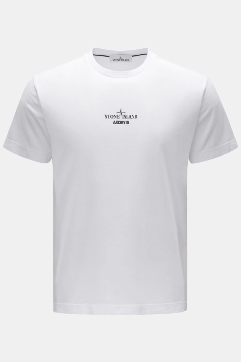 Rundhals-T-Shirt 'Archivio' weiß