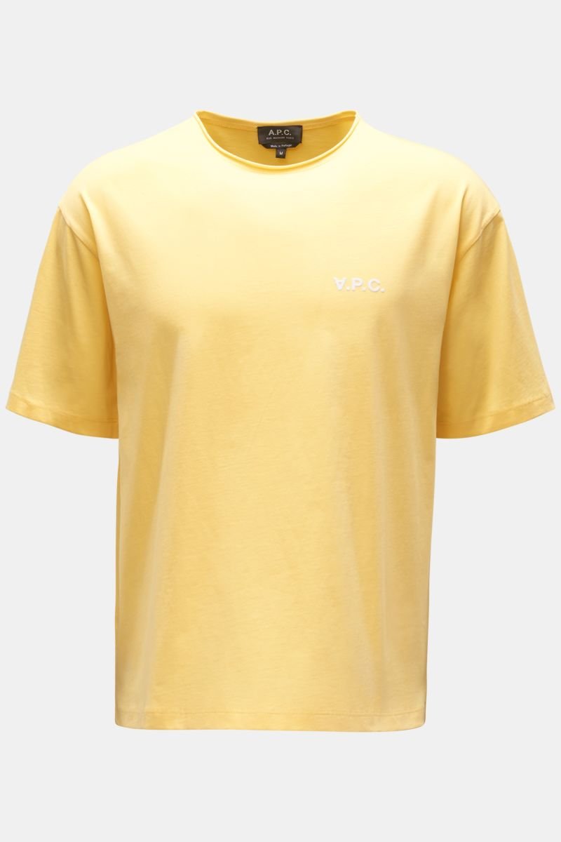 Crew neck T-shirt 'Jeremy' yellow
