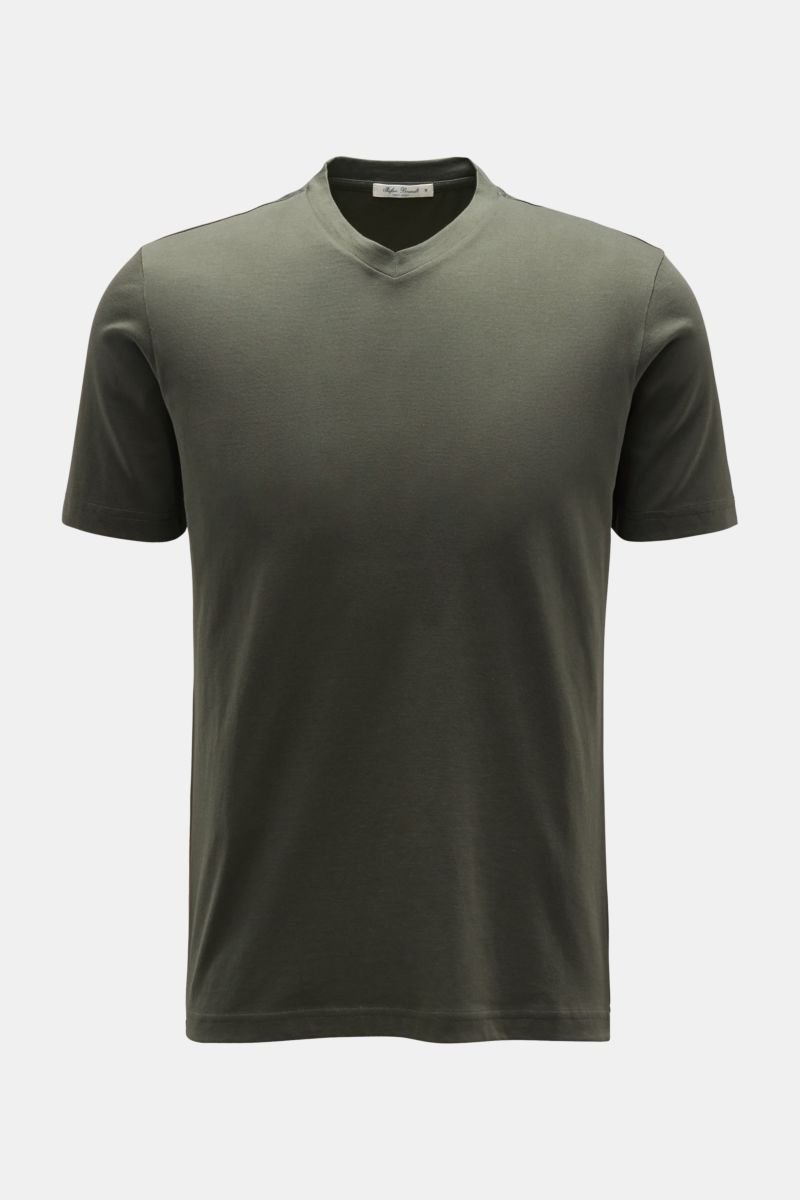 V-Neck T-Shirt 'Adam' oliv