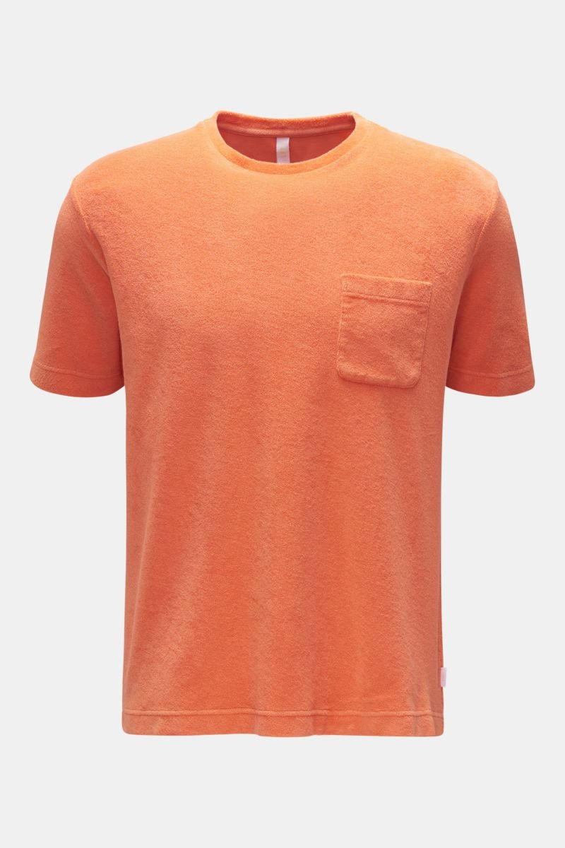 Frottee Rundhals-T-Shirt 'Terry Tee' orange