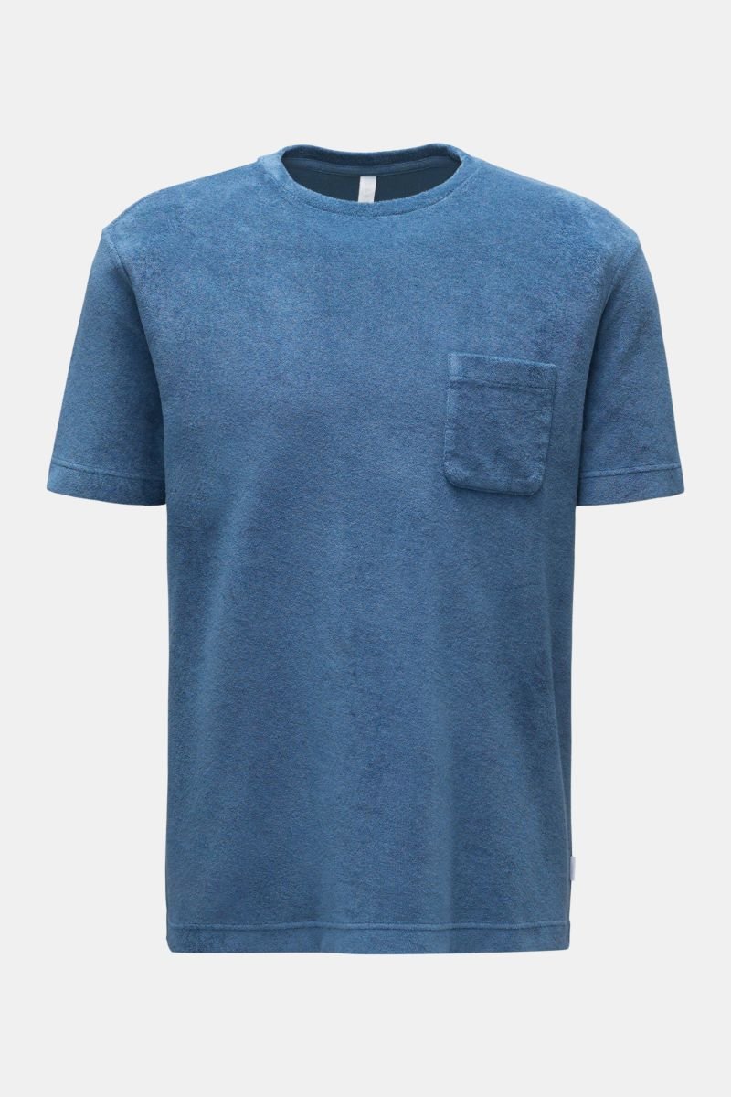 Frottee Rundhals-T-Shirt 'Oyster Terry Tee' graublau