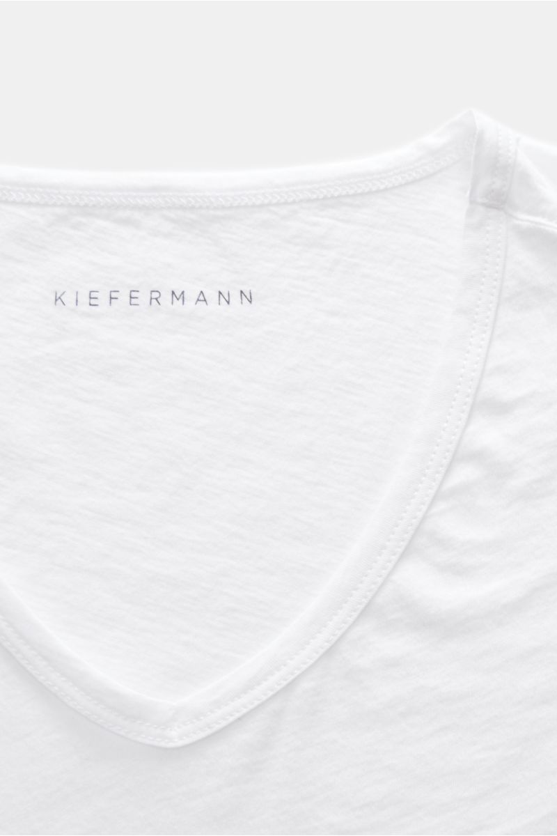 Kiefermann V-Neck T-Shirt 'Darius' weiß