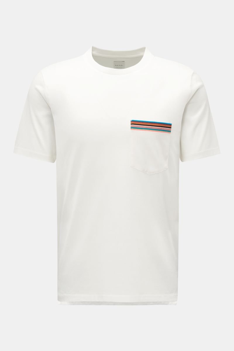 Rundhals-T-Shirt 'Signature Stripe' weiß