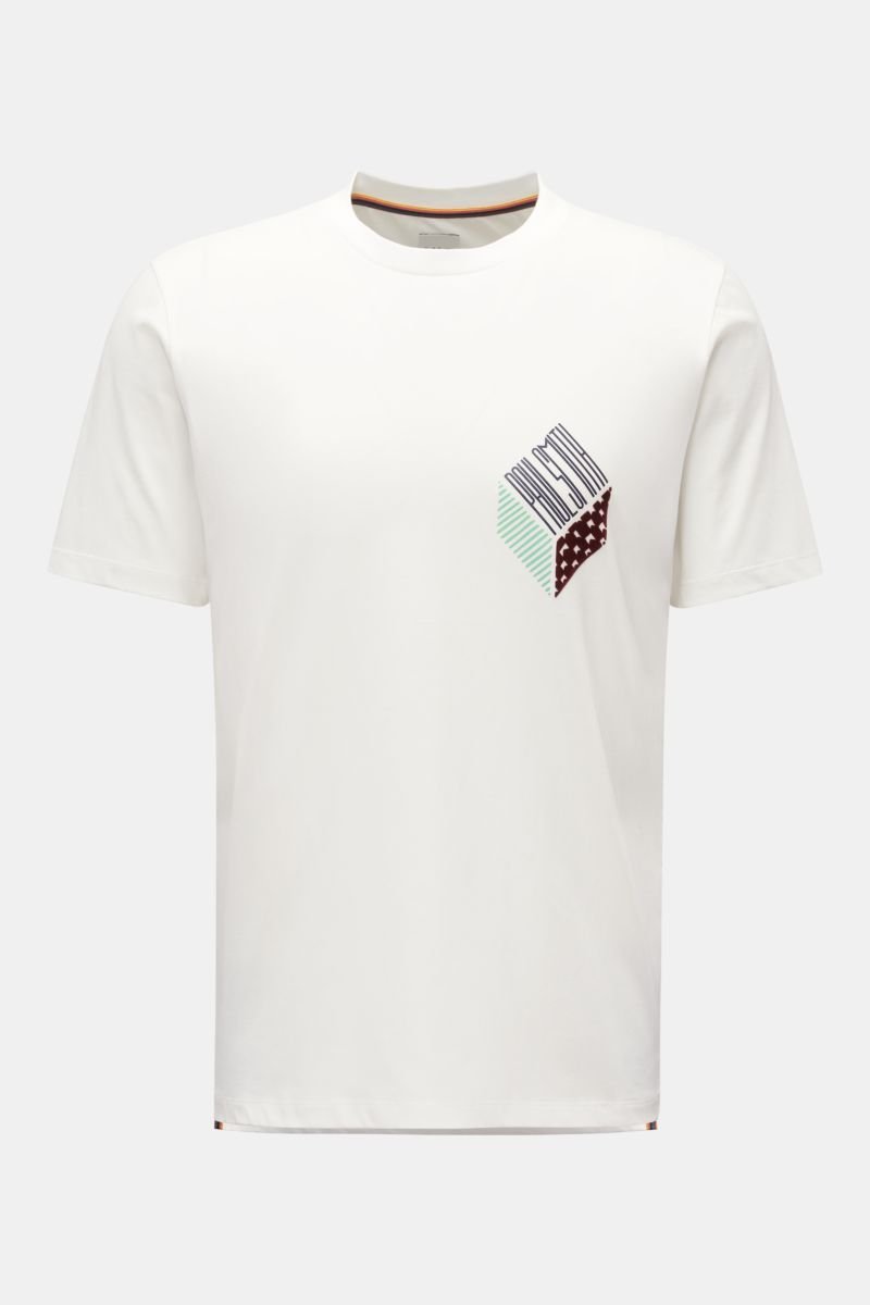Rundhals-T-Shirt 'Cube Logo' weiß