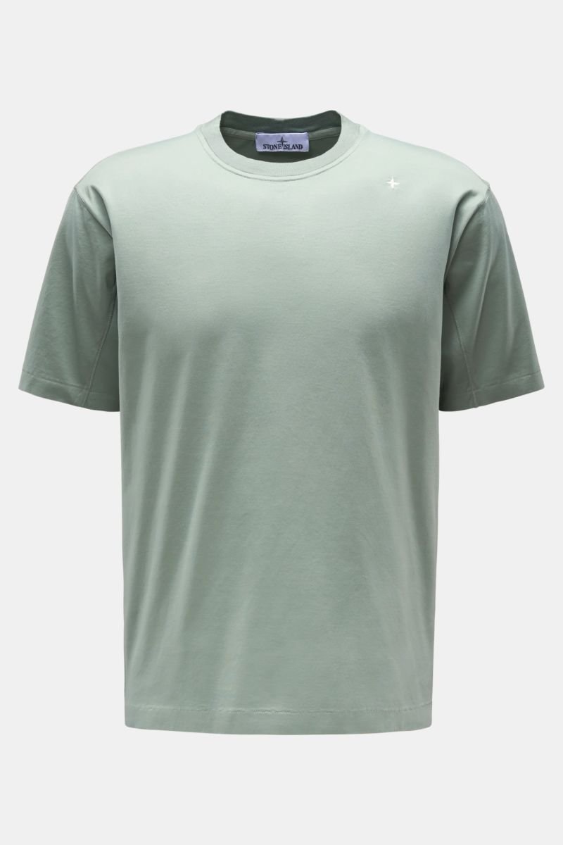Crew neck T-shirt 'Stellina' grey-green