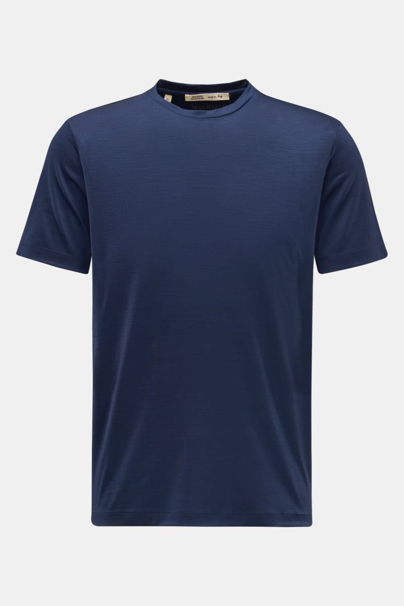 Merino Rundhals-T-Shirt navy