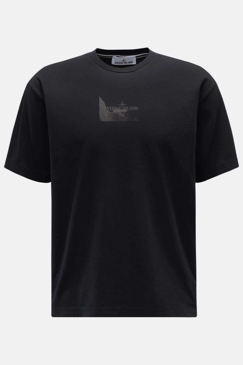 Rundhals-T-Shirt 'Reflective' schwarz