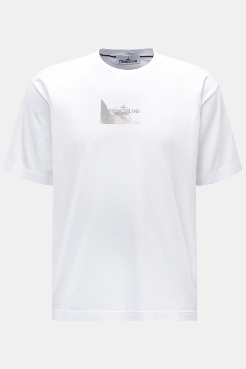 Rundhals-T-Shirt 'Reflective' weiß