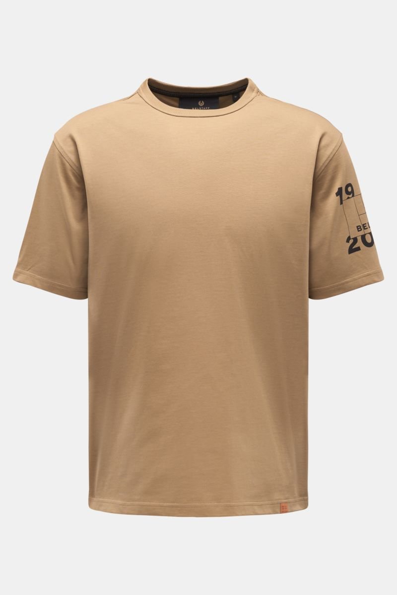 Crew-neck T-shirt light brown