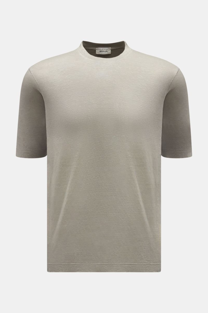 Leinen Rundhals-T-Shirt 'Jerlin' grau