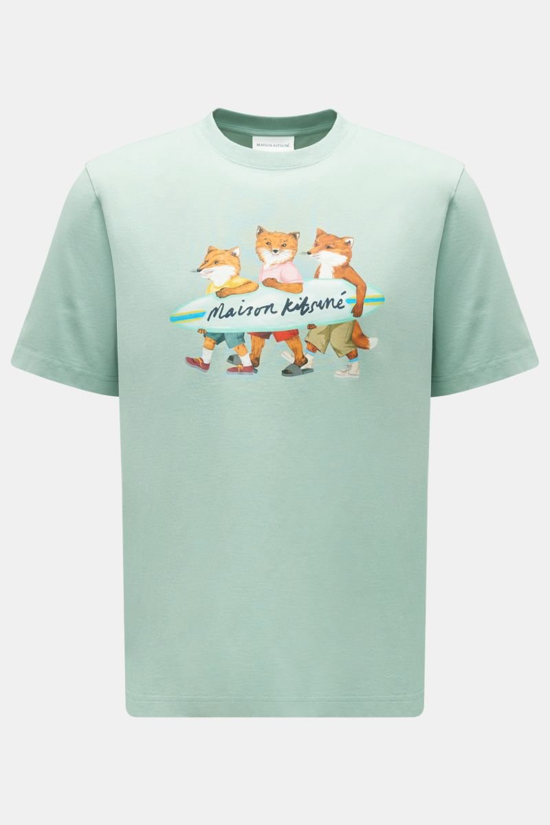 Rundhals-T-Shirt 'Surfing' mintgrün