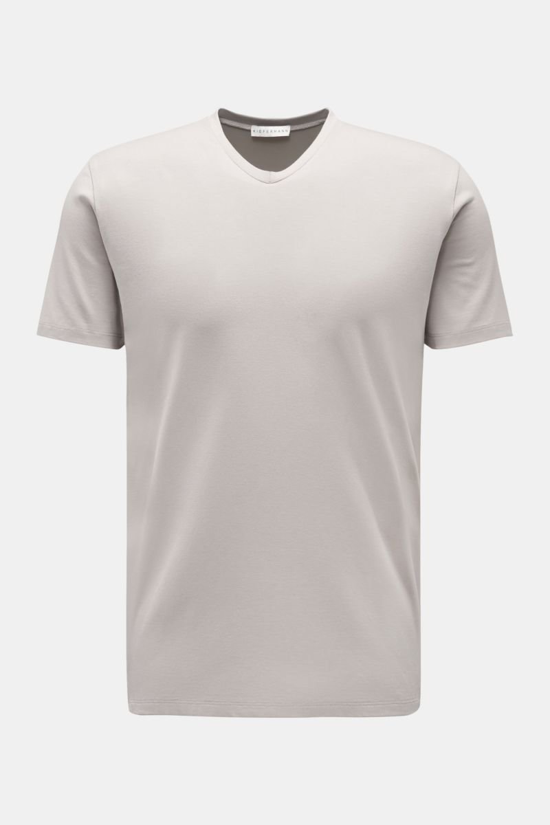 V-neck T-shirt 'Hape' beige