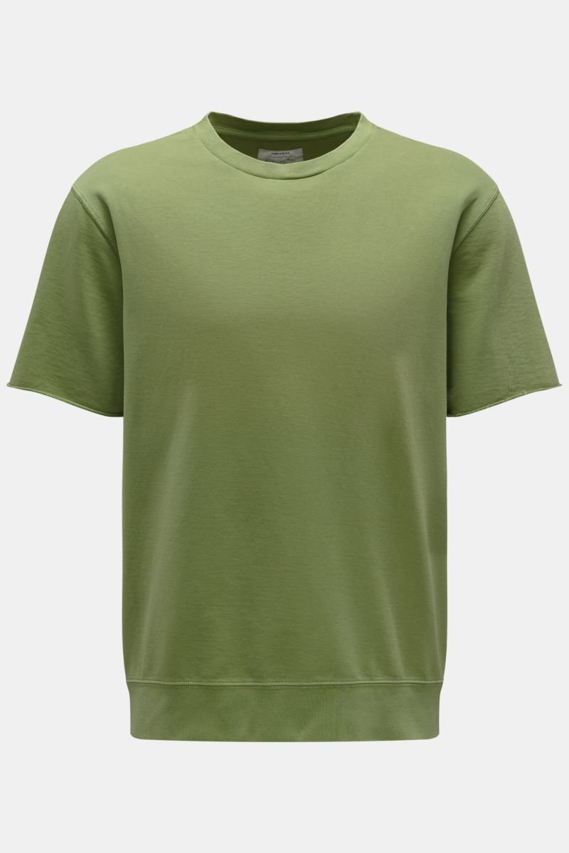 Short sleeve crew neck sweatshirt light green
